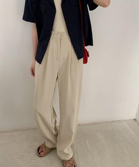 high waist tuck drape pants　FL2193