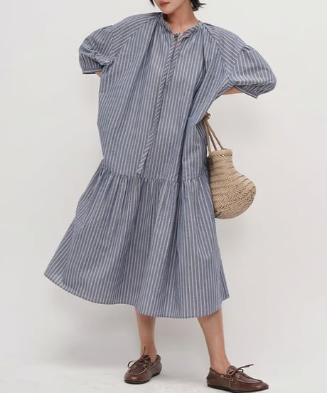 bowtie open collar striped o/p　FL3359