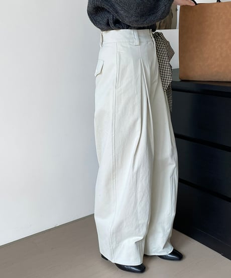tucked wide pants /2color　FL2865