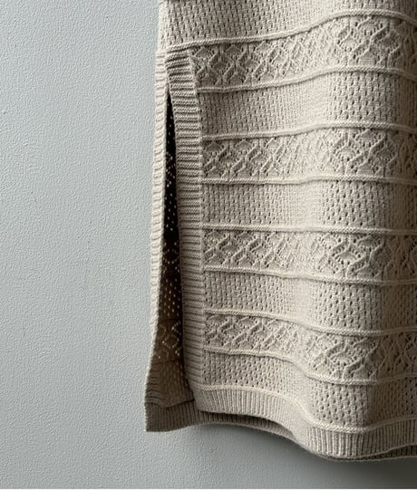 aran-knit vest op /2color　FL2828