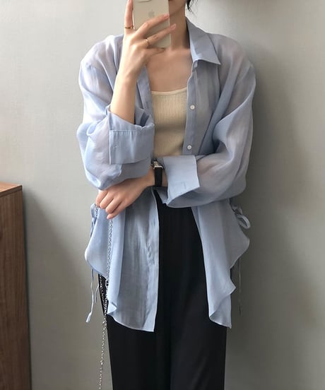 ribbon sheer shirt　FL2165