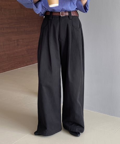 tencel straight wide pants /2color　FL2761