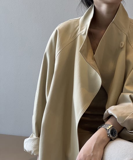 waist-marked mid-length coat /2color　FL2786
