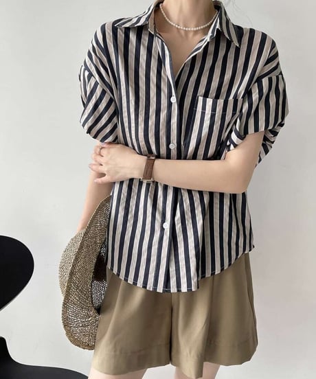 feminine border blouse　FL2139