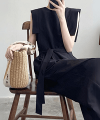 designed shoulder jumpsuit /2color　FL2443