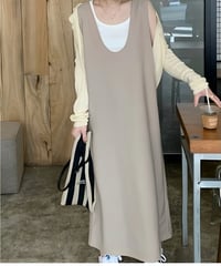 deep u-neck jumper skirt /2color　FL2014