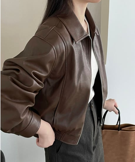 short leather jacket /2color　FL2808