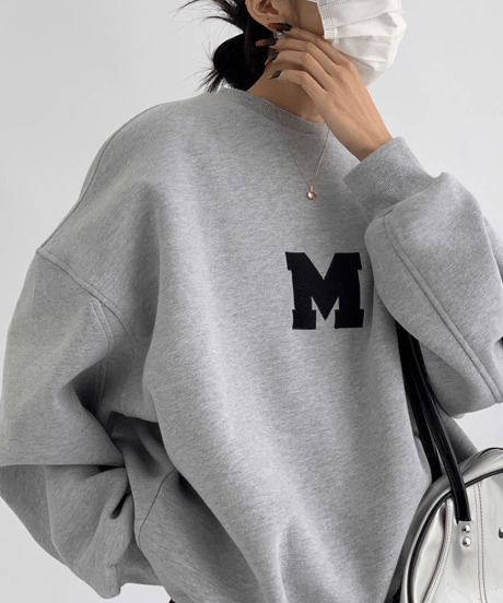 embroidered logo sweatshirt /3color　FL3262