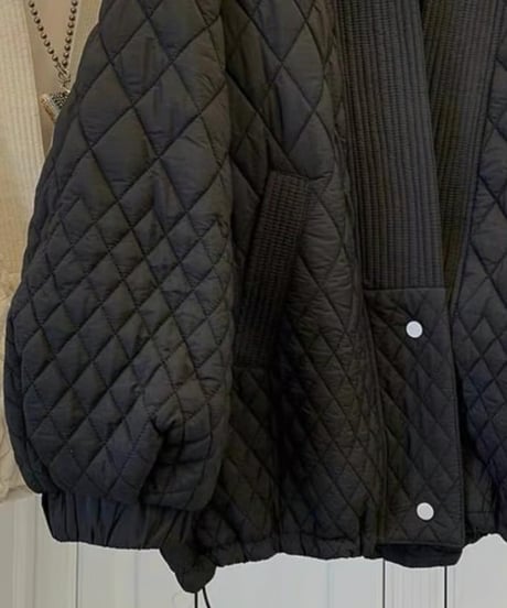 v-neck quilting blouson /2color　FL3138
