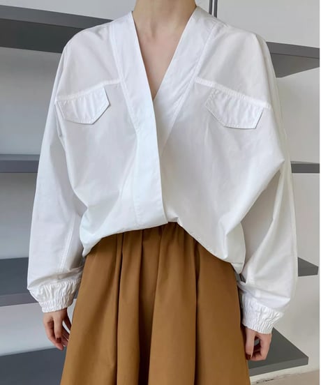 v-neck bat sleeve shirt /3color　FL2715