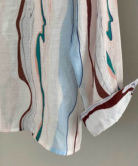 marble striped sheer shirt　FL2607