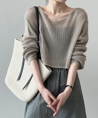 short mesh knit tops　FL2182