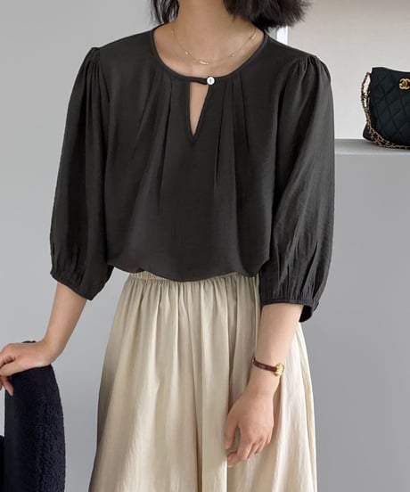 back lace design blouse /2color　FL3423