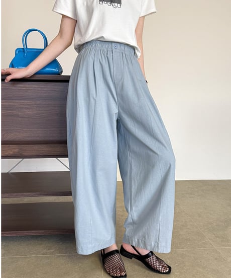 stretch waist tuck pants /2color　FL3615