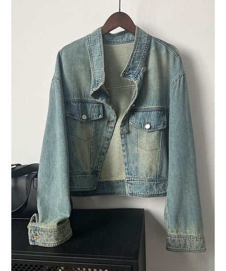 stand collar denim jacket　FL2504