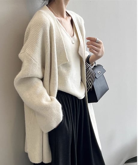 knit cardigan & camisole ensemble /4color　FL3071