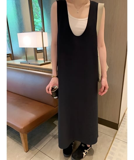 deep u-neck jumper skirt /2color　FL2014