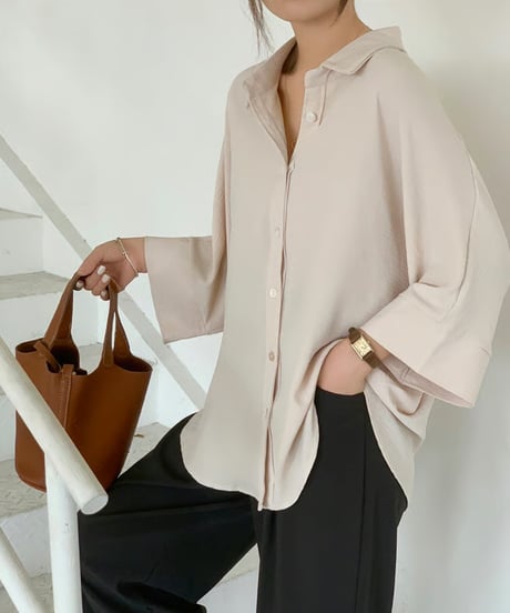 polyester lawn dolman blouse /7color　FL3621