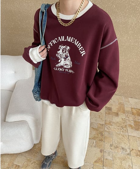 animal print sweat pullover  /4color　FL3033