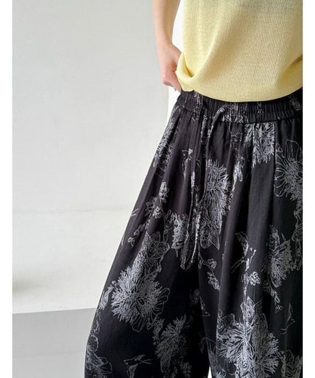 botanical printed wide pants /2color　FL3653