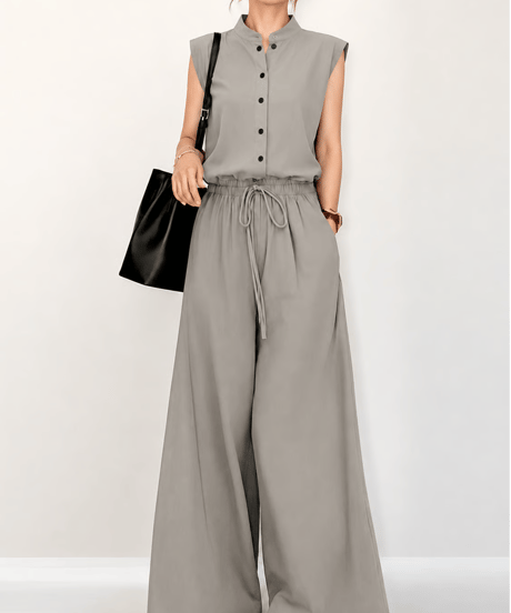 sleeveless wide pants setup / 3color　FL3585