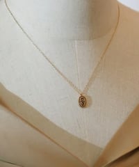 flower pattern titanium copper necklace /2color　FL3067