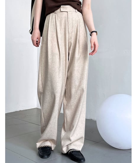 linen wide-leg pants /3color　FL2704
