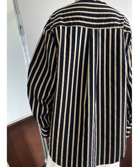 no-collar striped shirt　FL2465