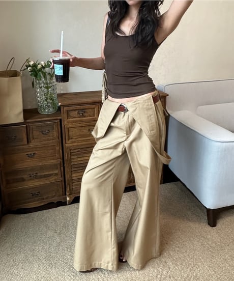 v-neck overalls /2color　FL3436