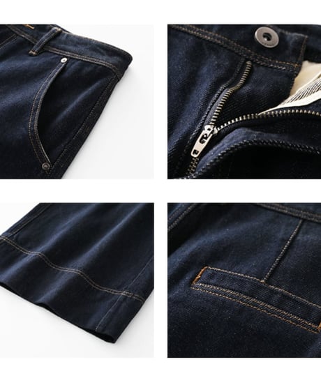 high waist straight denim pants　FL2936