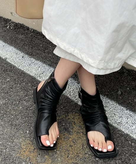 square toe thong boots sandals /2color　FL2313