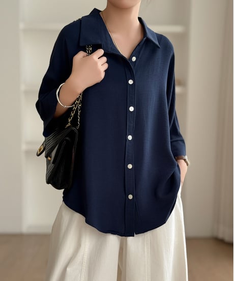 polyester lawn dolman blouse /7color　FL3621
