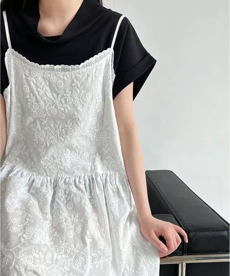 flower lace suspenders one-piece  FL3360
