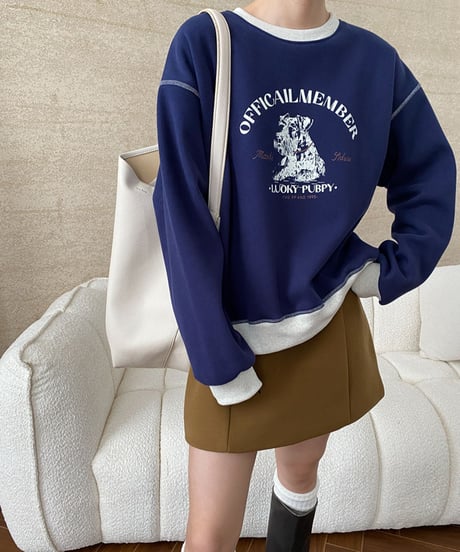 animal print sweat pullover  /4color　FL3033