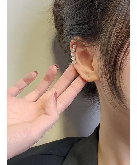 5-row pearl hoop ear cuff　FL2345