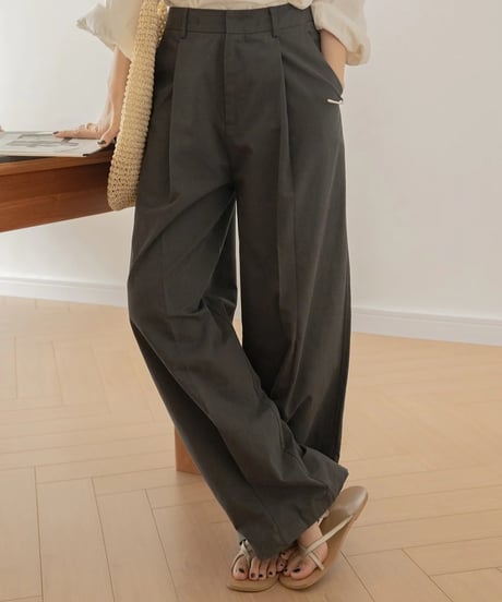 tuck wide pants /2color　FL3258