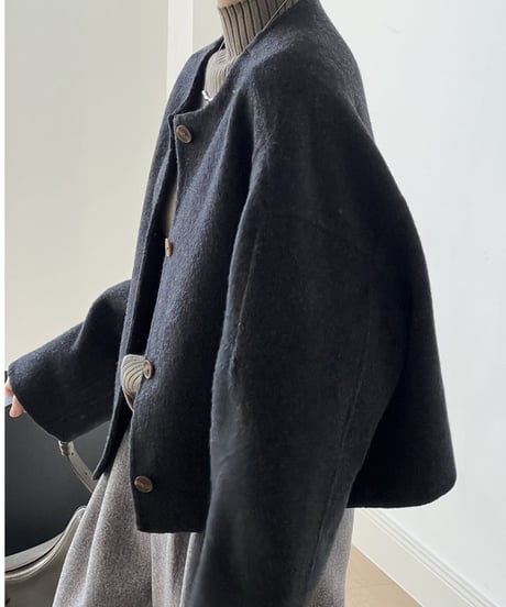 collarless short coat /4color　FL3007