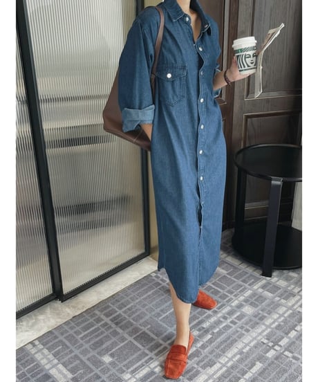 retro denim dress　FL2109