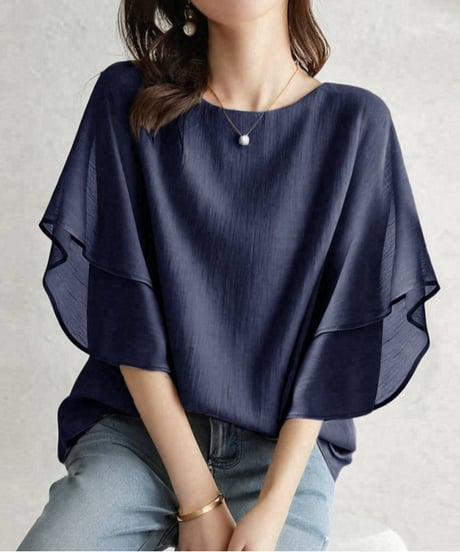 layered chiffon blouse /4color　FL3463