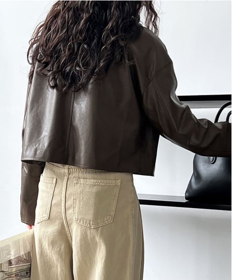 faux leather jacket /2color　FL2574