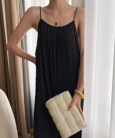 pleated camisole dress /2color　FL2724