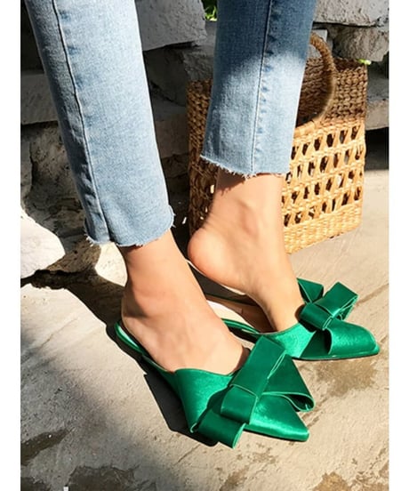 big ribbon flat sandals /5color　FL2026