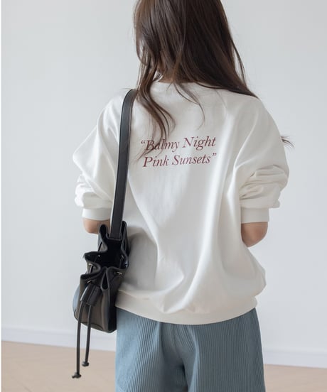 letter print sweat pullover /4color　FL3288