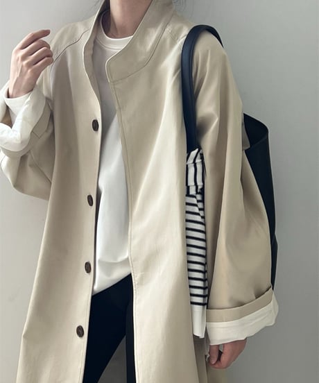 mid-collar windbreaker coat /2color　FL3060