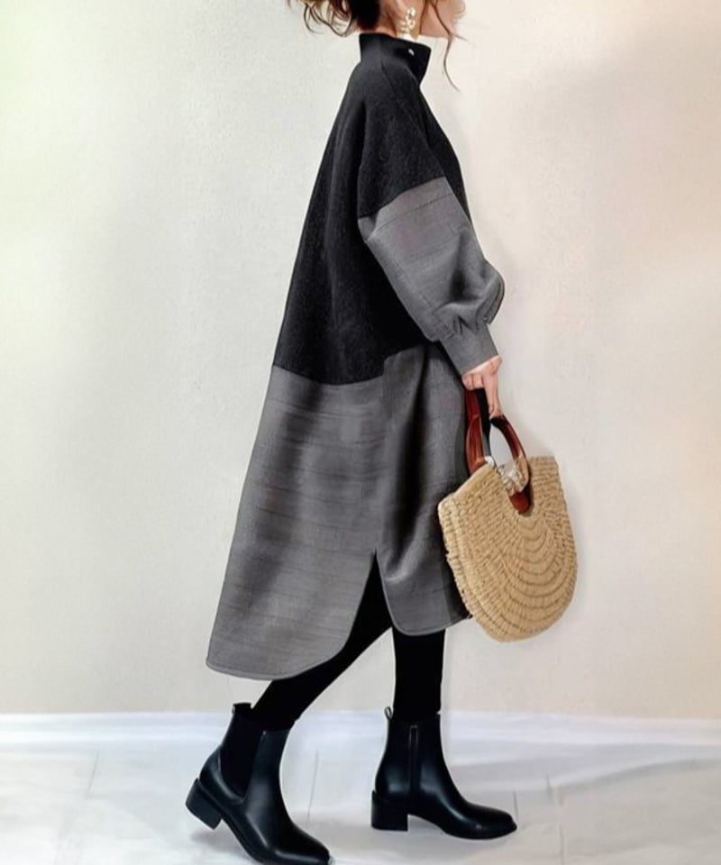 即納品】different material balloon dress FL3478 |
