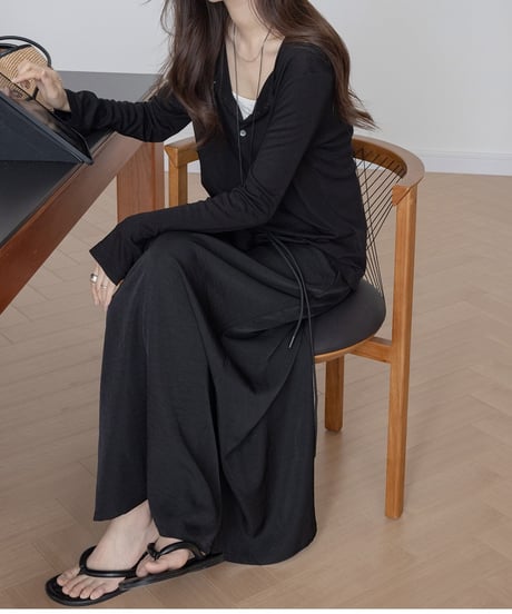 drawstring long skirt/2color　FL3300