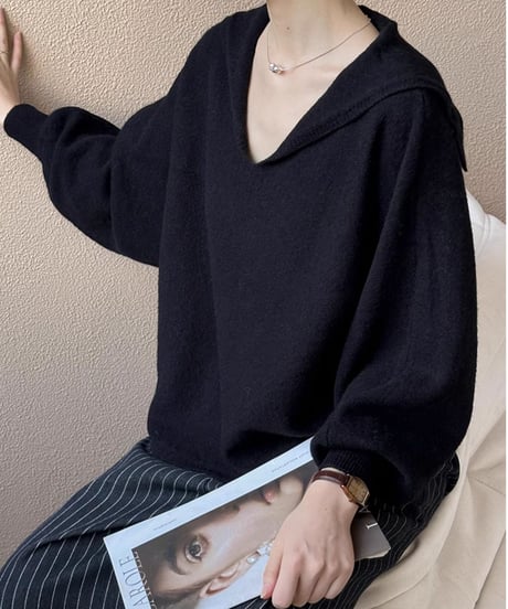 sailor collar knit pullover /3color　FL2788