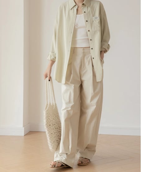 tuck wide pants /2color　FL3258