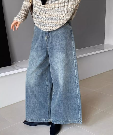 wide leg flare denim　FL3348