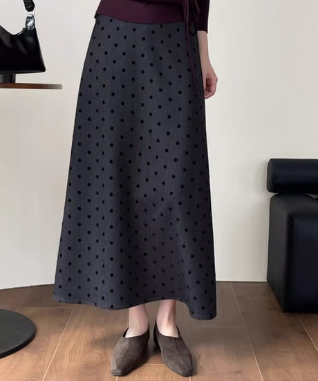 dot pattern a-line skirt　FL2857